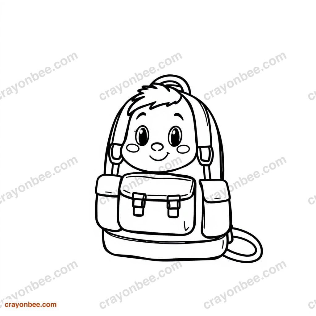 Backpack With Books Coloring Page β Free Printable PDF