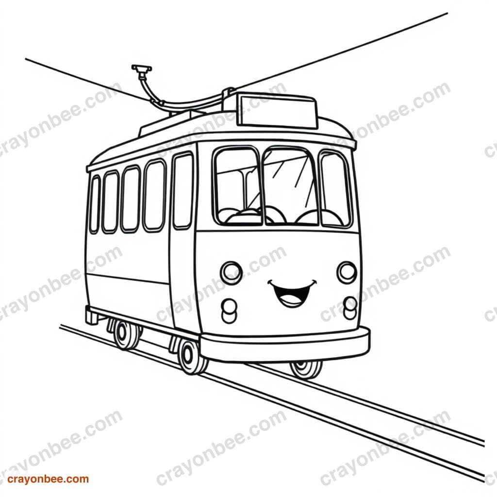 Cable Car Coloring Page β Free Printable PDF