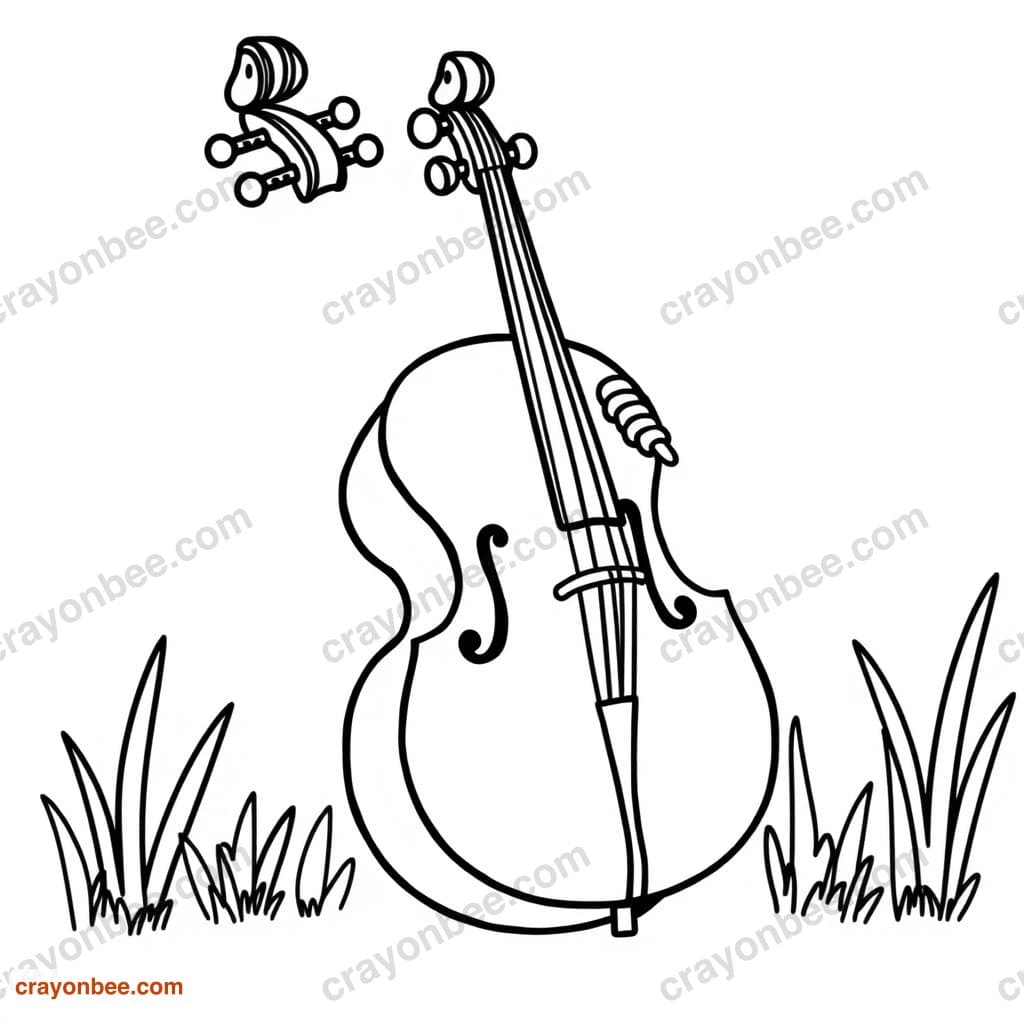 Cello Coloring Page β Free Printable PDF