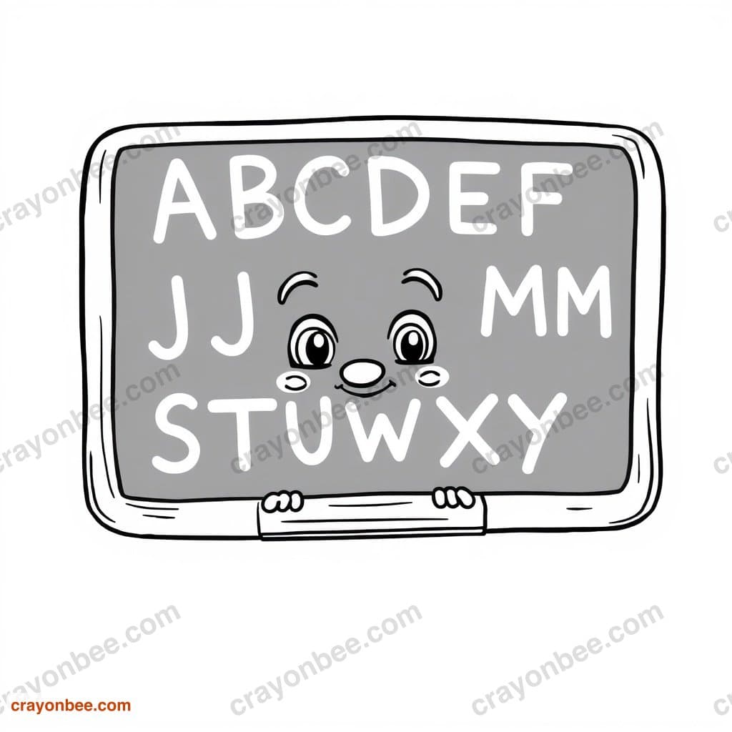 Chalkboard With ABC Coloring Page β Free Printable PDF