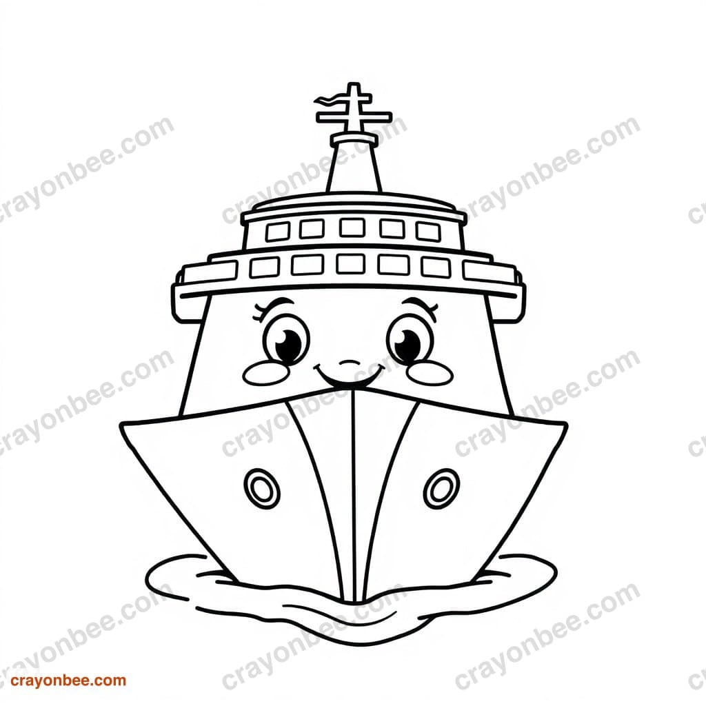 Cruise Liner Coloring Page β Free Printable PDF