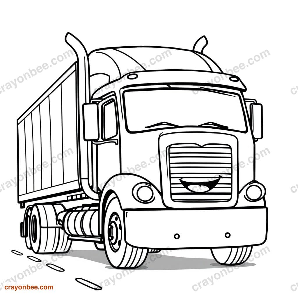 Freight Truck Coloring Page β Free Printable PDF