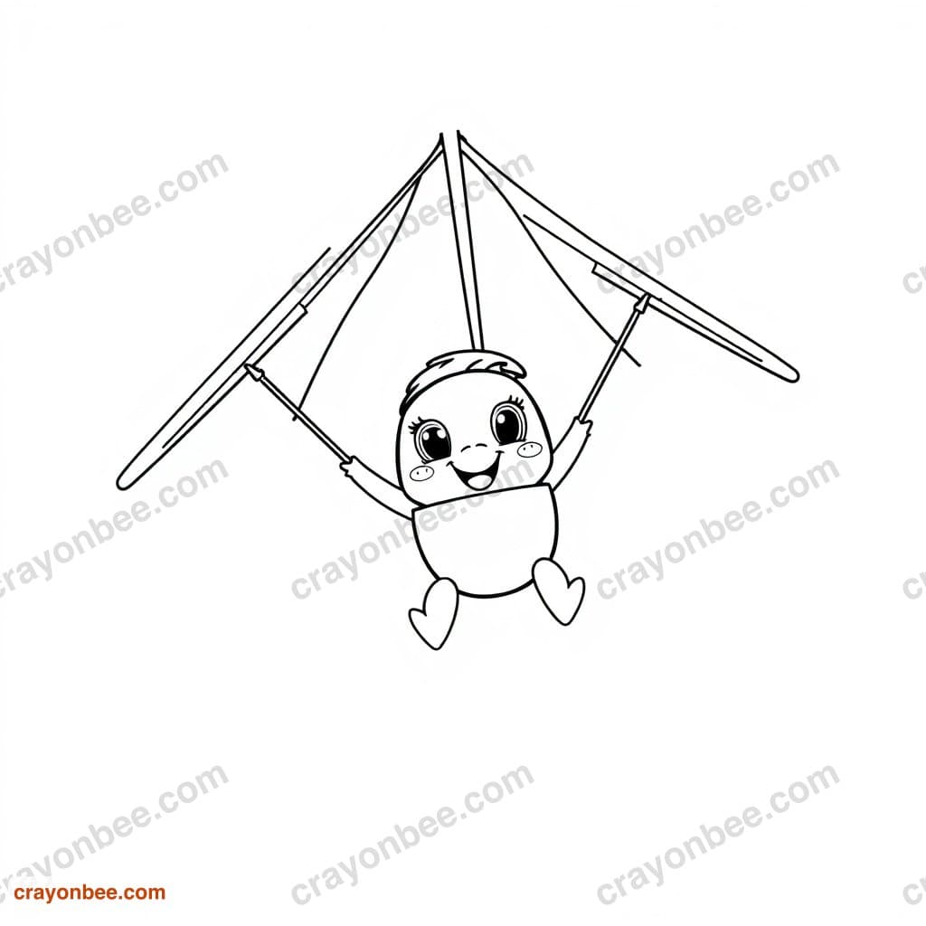 Hang Glider Coloring Page β Free Printable PDF