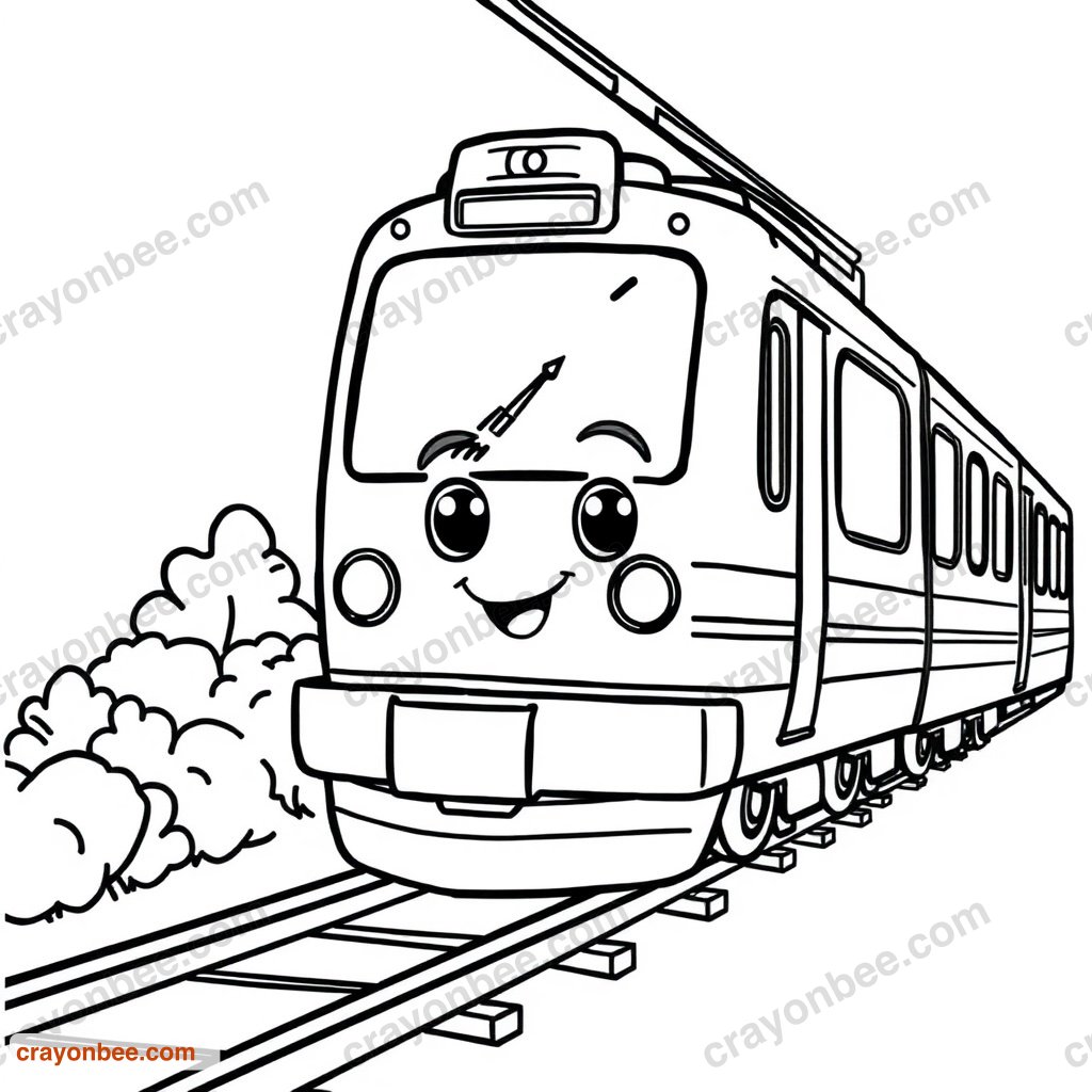Free Monorail Coloring Page