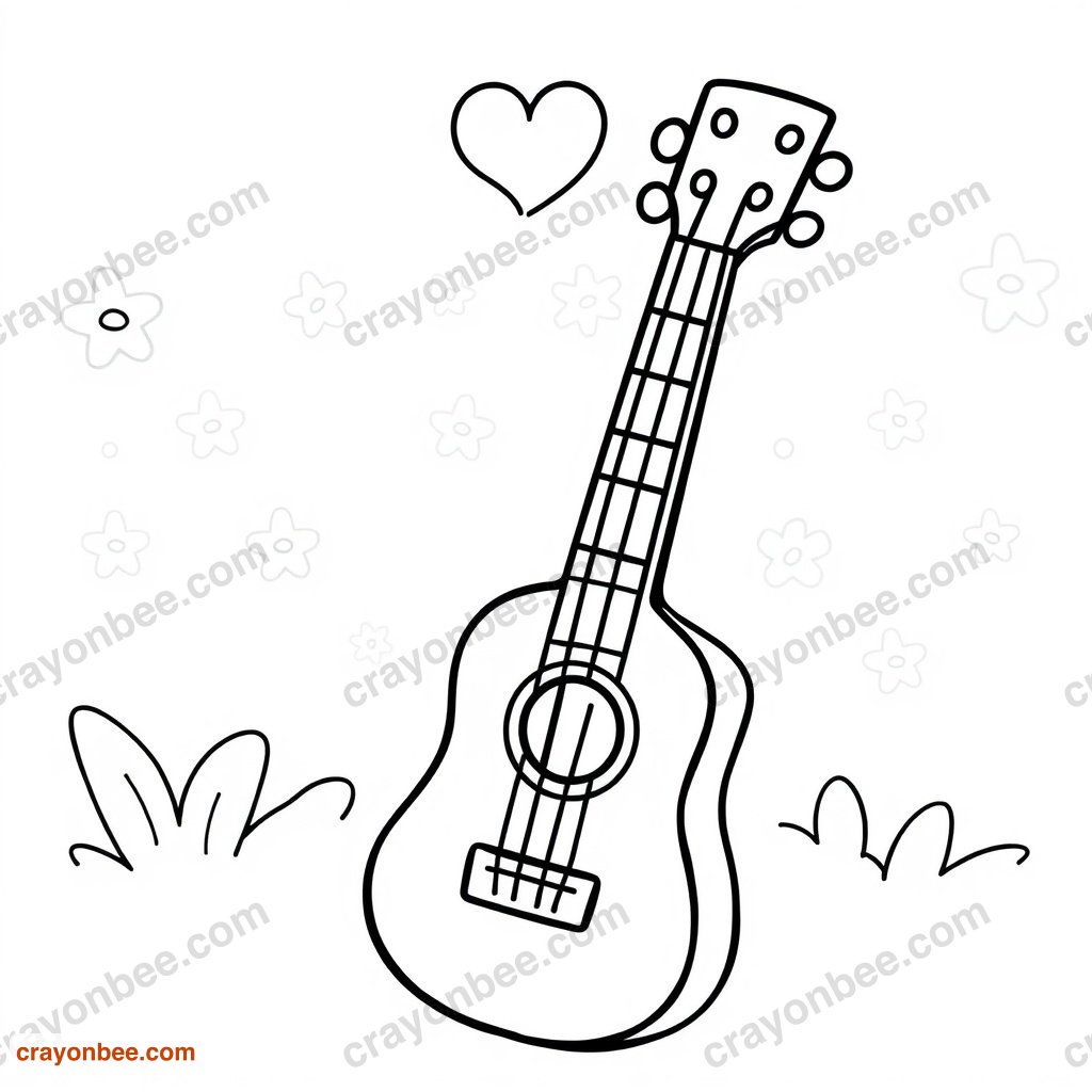 Free Ukulele Coloring Page